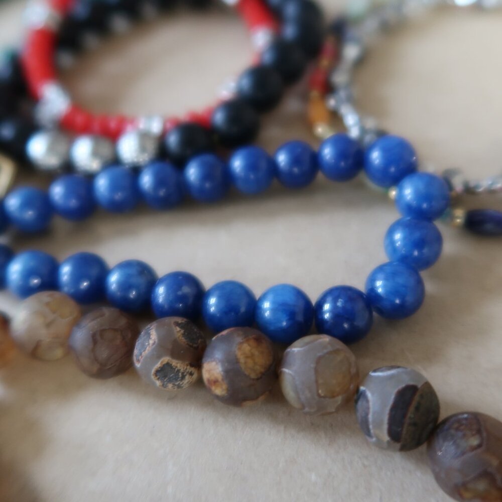 22 Pc Boho Beaded Bracelet Bundle Lot Gemstone Crystal Stack Boho Hippie Craft - Picture 4 of 13